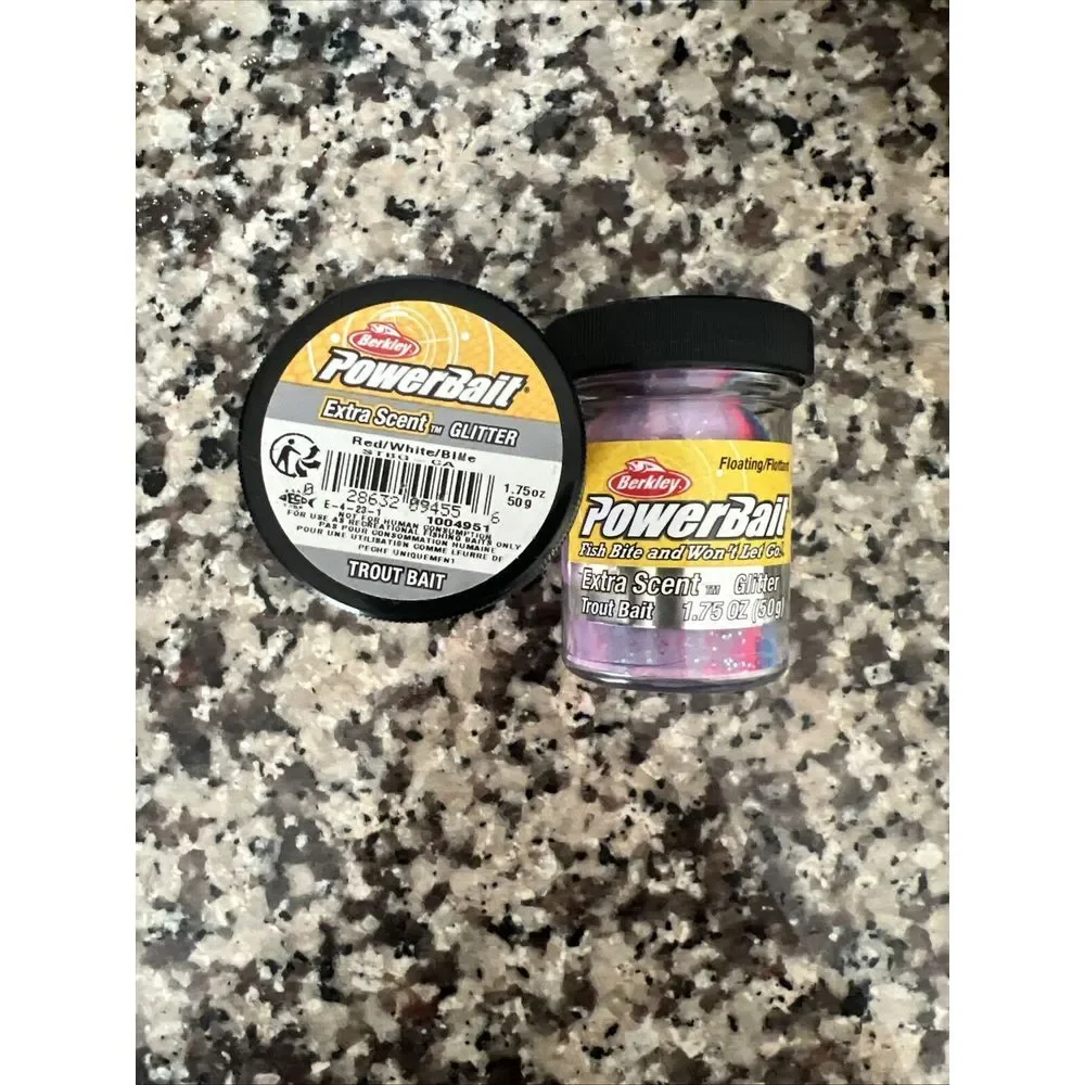 Berkley Powerbait Trout Bait‎ 1.75oz Jar *** Red/white/Blue